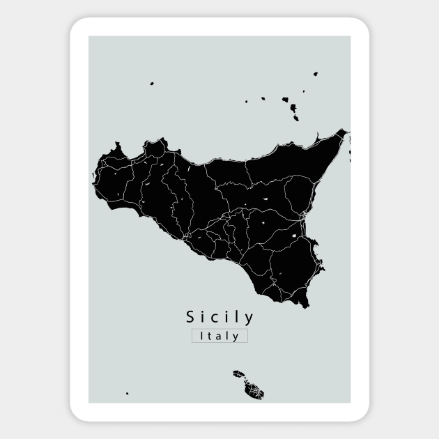 Sicily Italy Island Map dark Sticker by Robin-Niemczyk